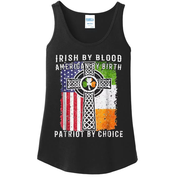 Irish By Blood American By Birth Patriot By Choice Ladies Essential Tank