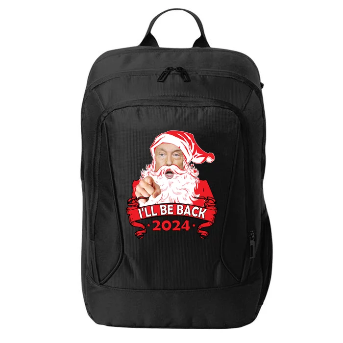 I'll Be Back 2024 Funny Trump 2024 Santa Christmas Xmas Cute Gift City Backpack