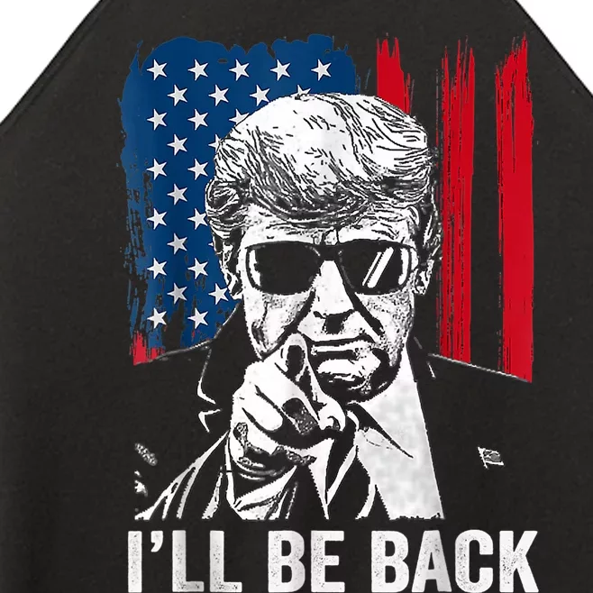 Ill Be Back Trump 2024 Patriotic 4th Of July American Flag Women’s Perfect Tri Rocker Tank