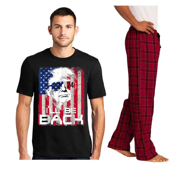 I'll Be Back Trump 2024 Vintage Donald Trump 4th Of July Pajama Set