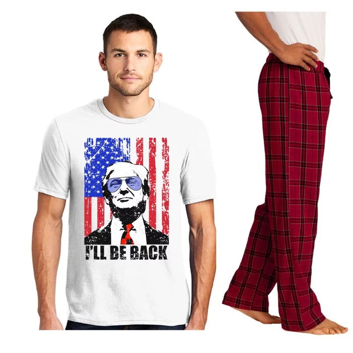 I’ll Be Back Funny Quote Trump 2024 July 4th Gift Pajama Set