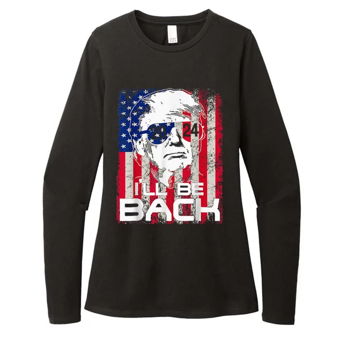 Ill Be Back Trump 2024 Vintage Donald Trump 4th Of July Womens CVC Long Sleeve Shirt