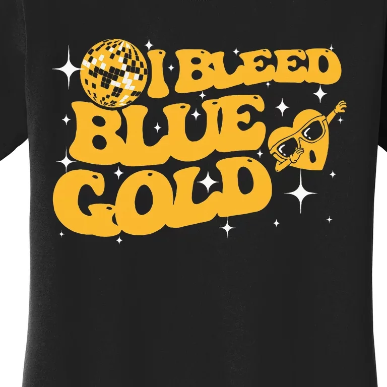 I Bleed Blue & Golds Back To School Game Sport Spirit Women's T-Shirt