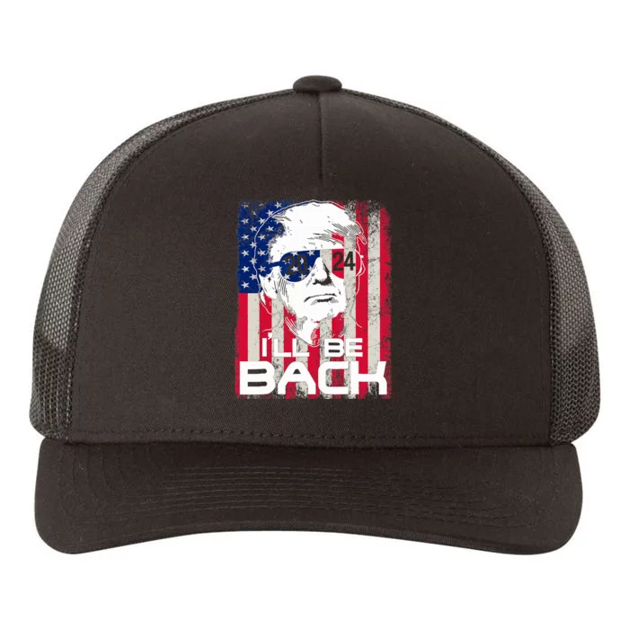 I'll Be Back Trump 2024 Vintage Donald Trump 4th Of July Yupoong Adult 5-Panel Trucker Hat