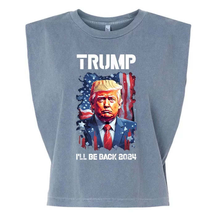 Ill Be Back Trump 2024 Vintage Donald Trump 4th Of July Garment-Dyed Women's Muscle Tee