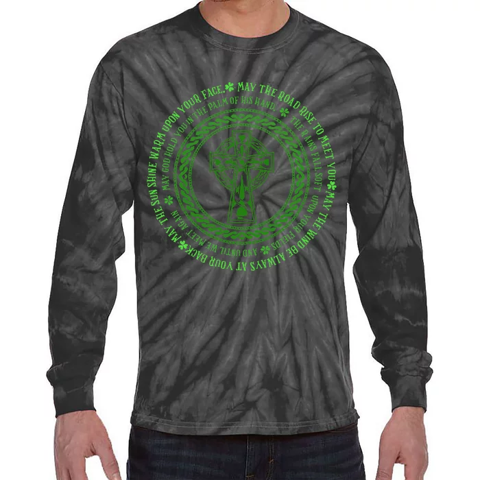 Irish Blessing Celtic Knot 4 Leaf Clover St. PatrickS Day Tie-Dye Long Sleeve Shirt