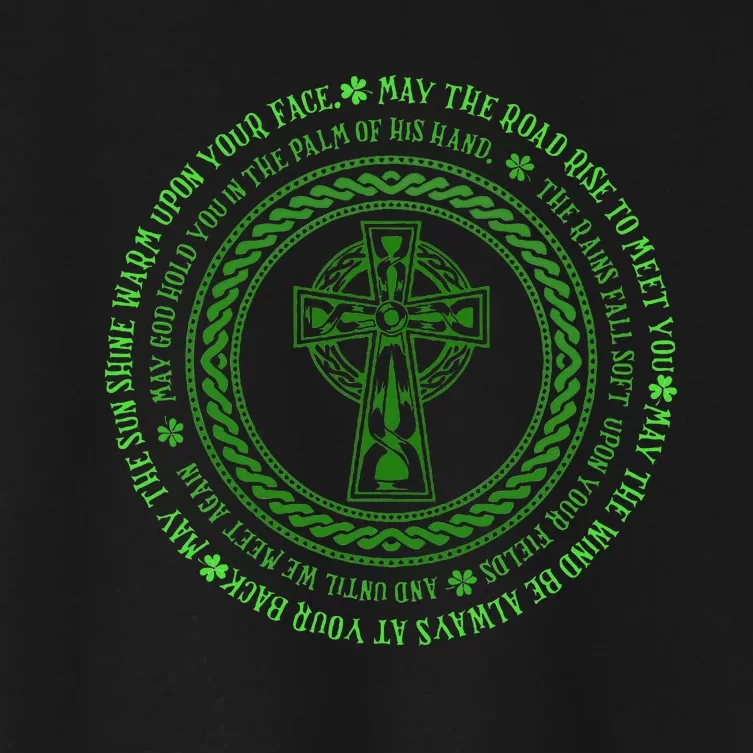 Irish Blessing Celtic Knot 4 Leaf Clover St. PatrickS Day Women's Crop Top Tee