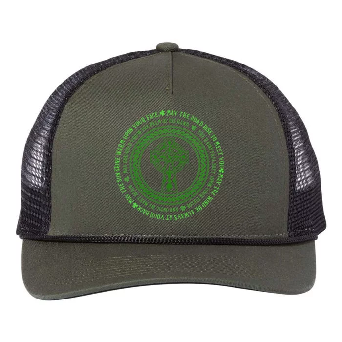 Irish Blessing Celtic Knot 4 Leaf Clover St. PatrickS Day Retro Rope Trucker Hat Cap