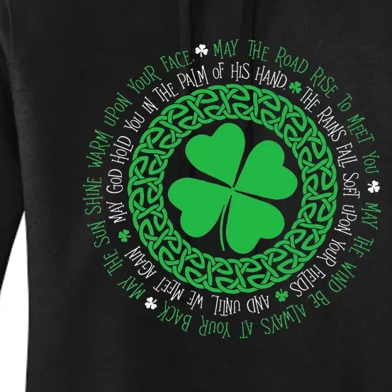 Irish Blessing Celtic Knot 4 Leaf Clover St. Patrick's Day Women's Pullover Hoodie