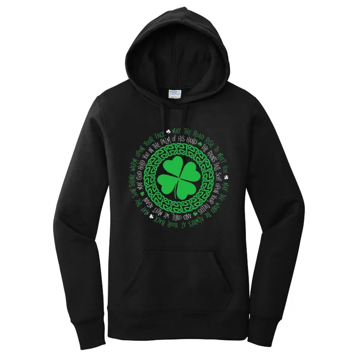 Irish Blessing Celtic Knot 4 Leaf Clover St. Patrick's Day Women's Pullover Hoodie