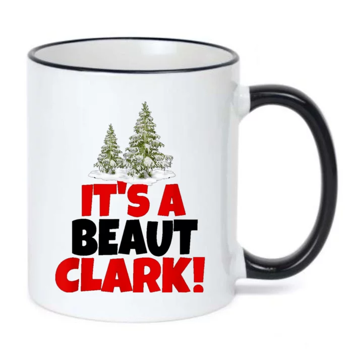 It's Beaut Clark Funny Christmas Red Buffalo Plaid Xmas Tree Black Color Changing Mug