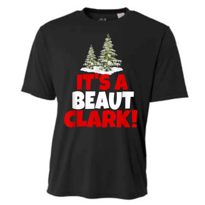 It's Beaut Clark Funny Christmas Red Buffalo Plaid Xmas Tree Cooling Performance Crew T-Shirt