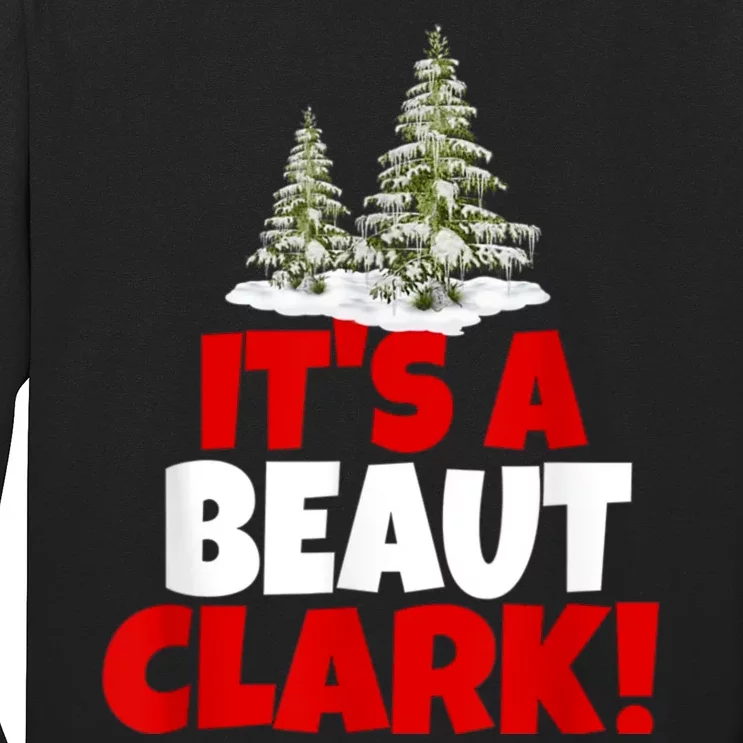 It's Beaut Clark Funny Christmas Red Buffalo Plaid Xmas Tree Long Sleeve Shirt