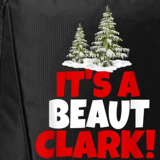 It's Beaut Clark Funny Christmas Red Buffalo Plaid Xmas Tree City Backpack