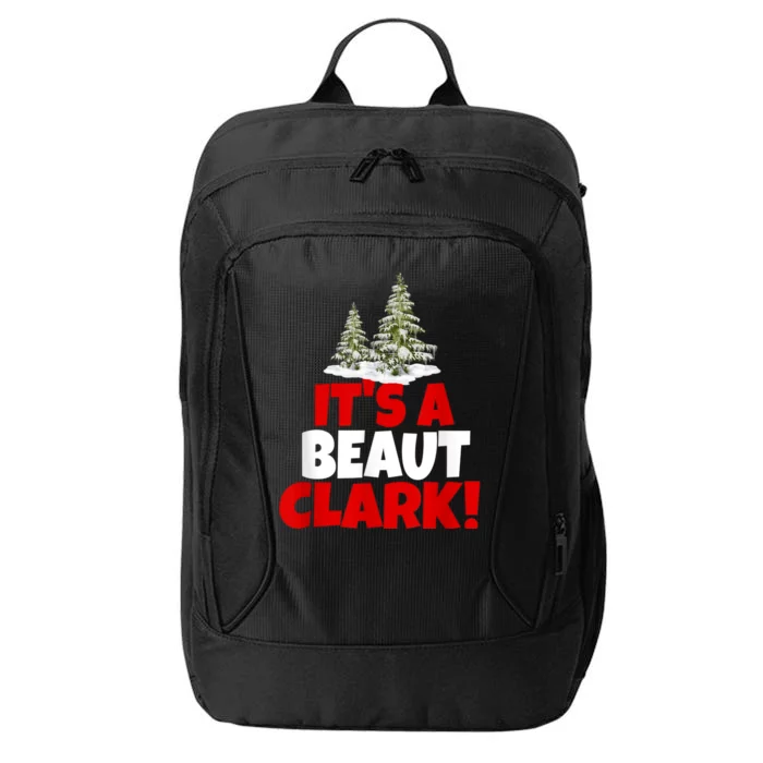 It's Beaut Clark Funny Christmas Red Buffalo Plaid Xmas Tree City Backpack