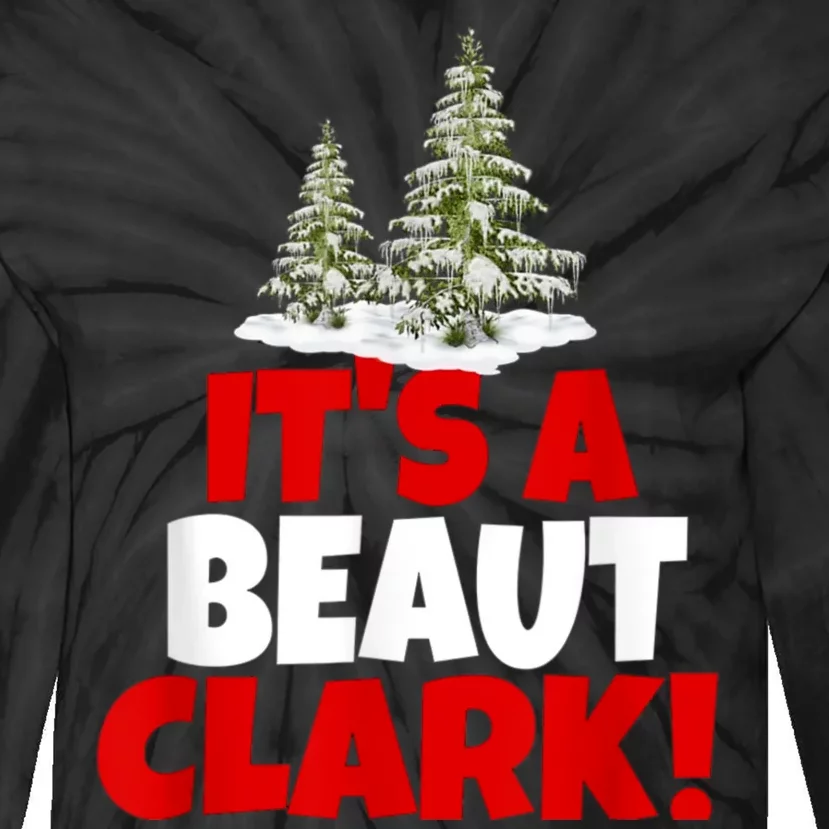 It's Beaut Clark Funny Christmas Red Buffalo Plaid Xmas Tree Tie-Dye Long Sleeve Shirt