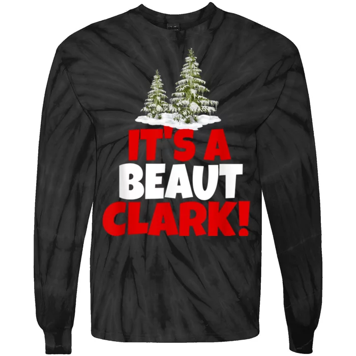 It's Beaut Clark Funny Christmas Red Buffalo Plaid Xmas Tree Tie-Dye Long Sleeve Shirt