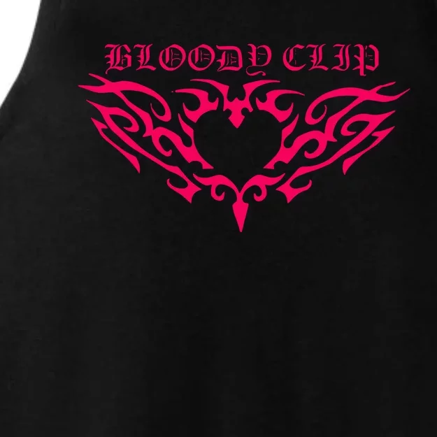 Imnotclip Bloody Clip Heart Ladies Tri-Blend Wicking Tank