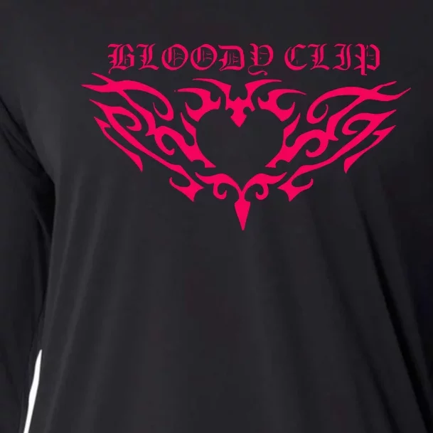 Imnotclip Bloody Clip Heart Cooling Performance Long Sleeve Crew