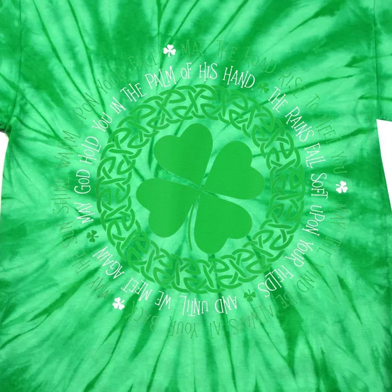 Irish Blessing Celtic Knot 4 Leaf Clover St Patrick's Day Tie-Dye T-Shirt