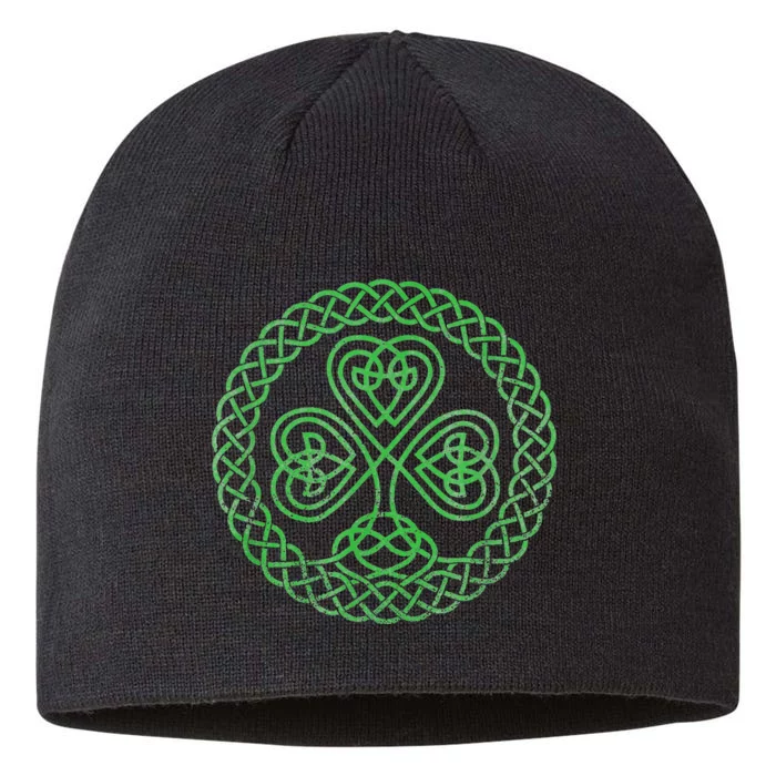 Irish Blessing Celtic Knot 4 Leaf Clover - St. Patrick's Day 8 1/2in Sustainable Knit Beanie