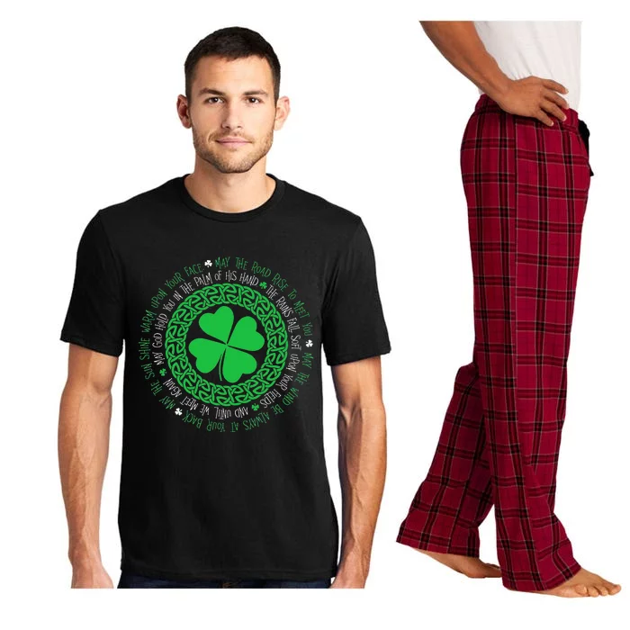 Irish Blessing Celtic Knot 4 Leaf Clover St Patrick's Day Pajama Set