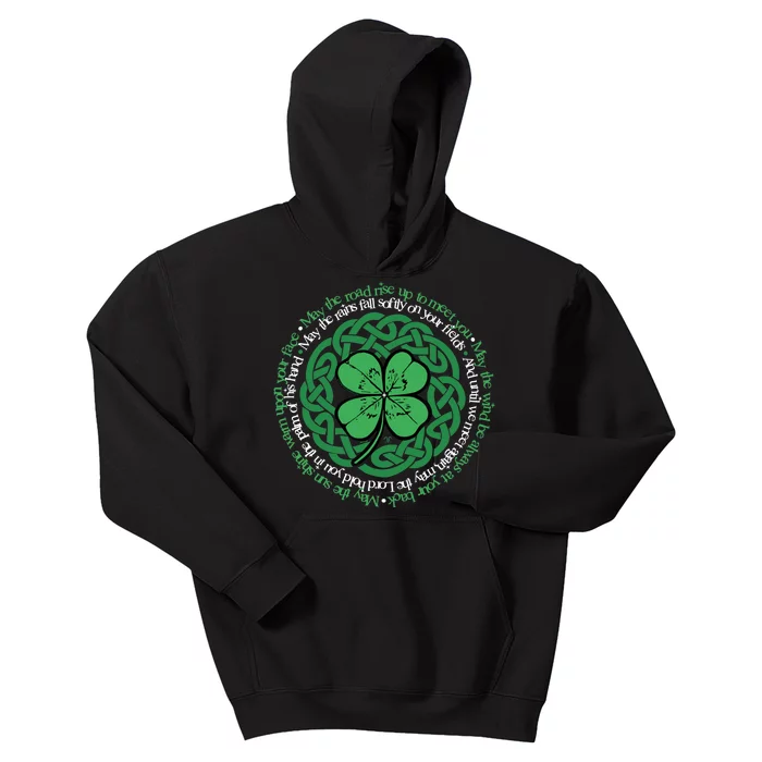 Irish Blessing, Celtic Knot & 4-Leaf Clover Luck Version B Kids Hoodie