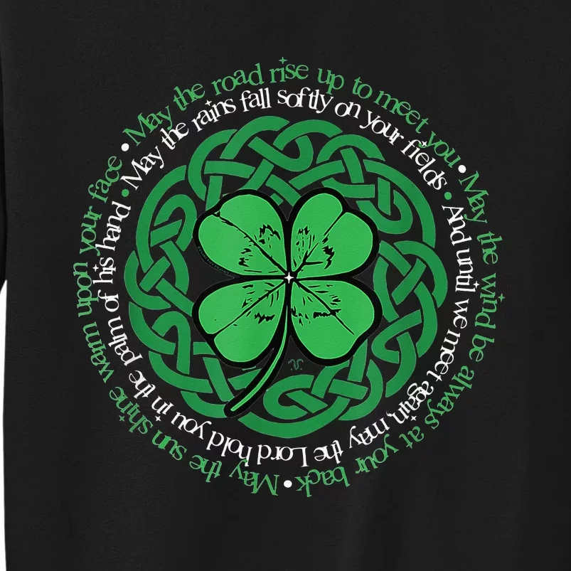 Irish Blessing, Celtic Knot & 4 Leaf Clover Luck Version Tall Sweatshirt