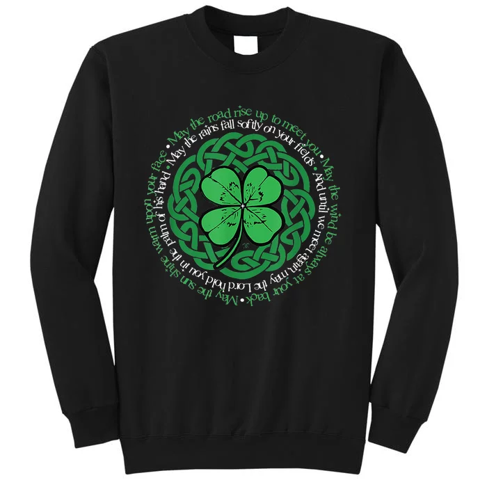 Irish Blessing, Celtic Knot & 4 Leaf Clover Luck Version Tall Sweatshirt