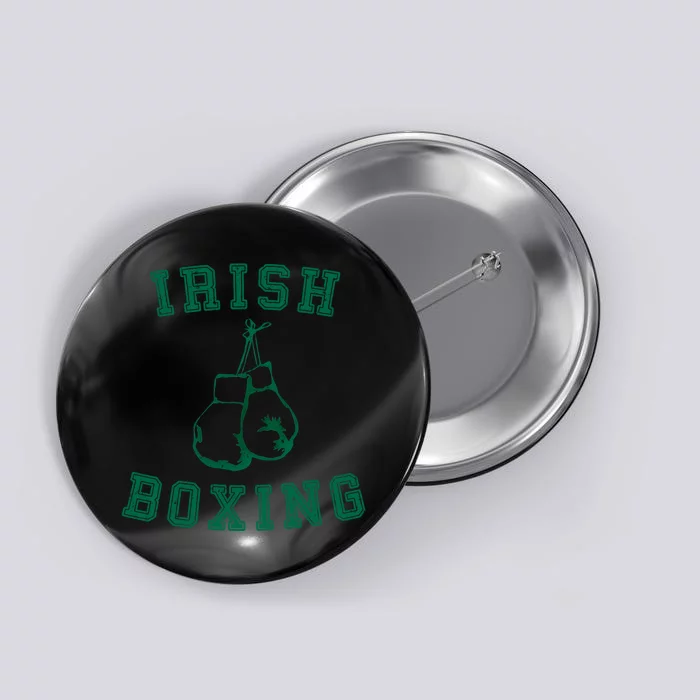 Irish Boxing Cool Gift Distressed Green Graphics Button