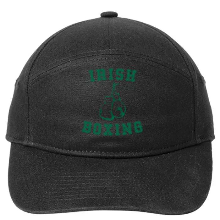 Irish Boxing Cool Gift Distressed Green Graphics 7-Panel Snapback Hat