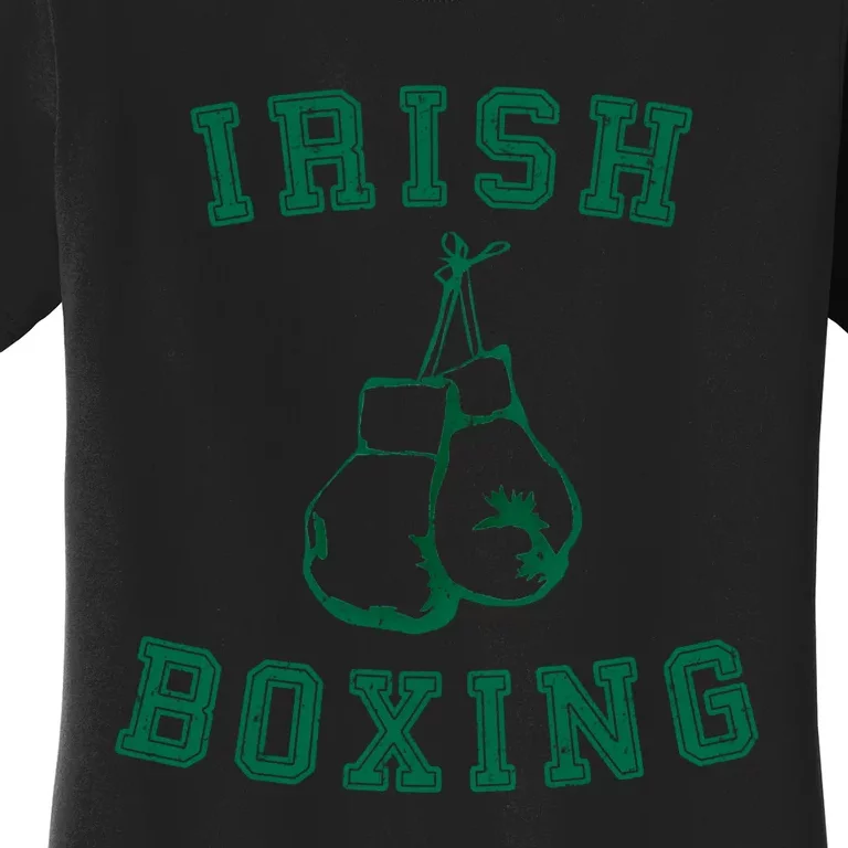 Irish Boxing Cool Gift Distressed Green Graphics Women's T-Shirt