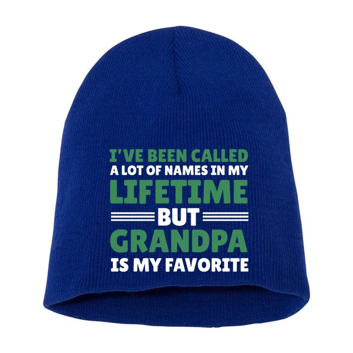 I've Be Called A Lot Of Names In My Lifetime But Grandpa Funny Gift Short Acrylic Beanie