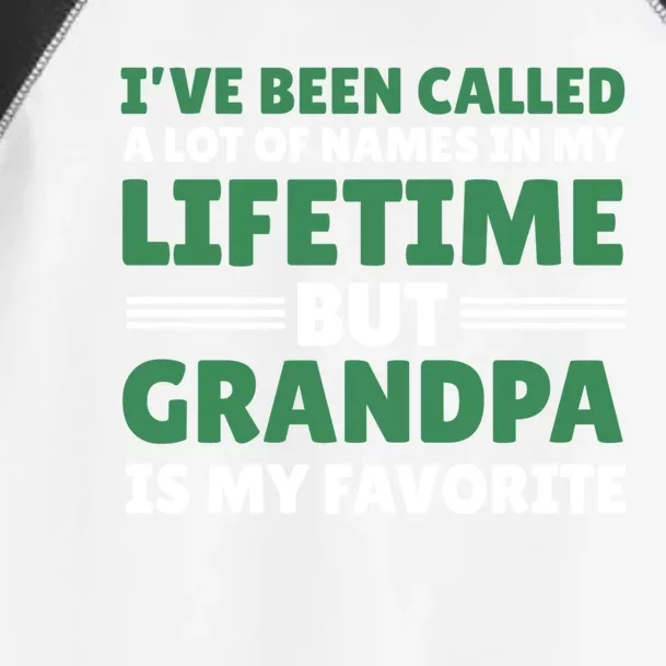 I've Be Called A Lot Of Names In My Lifetime But Grandpa Funny Gift Toddler Fine Jersey T-Shirt