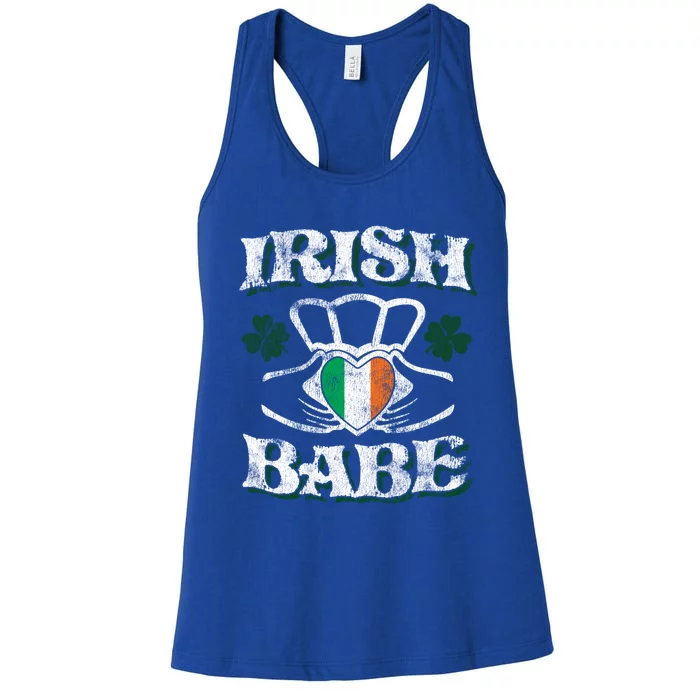 Irish Babe Claddagh Ring St Patricks Day Meaningful Gift Women's Racerback Tank