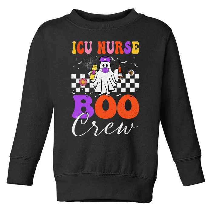 Icu Boo Crew Costume Funny Nurse Ghost Halloween Toddler Sweatshirt