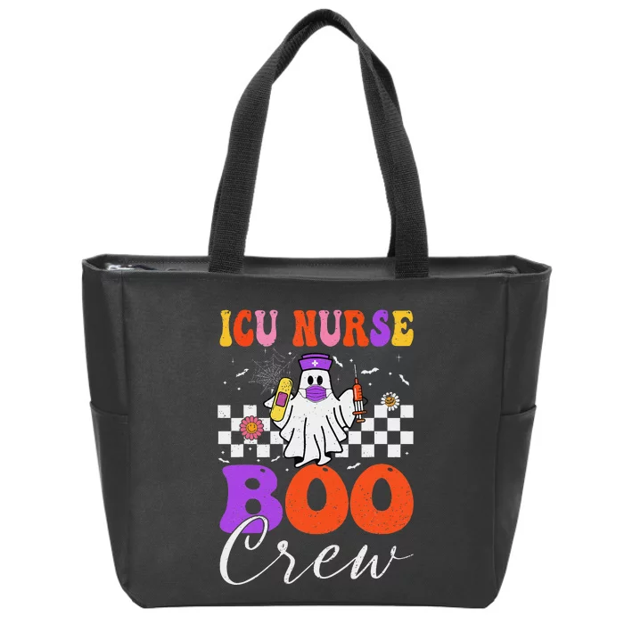 Icu Boo Crew Costume Funny Nurse Ghost Halloween Zip Tote Bag