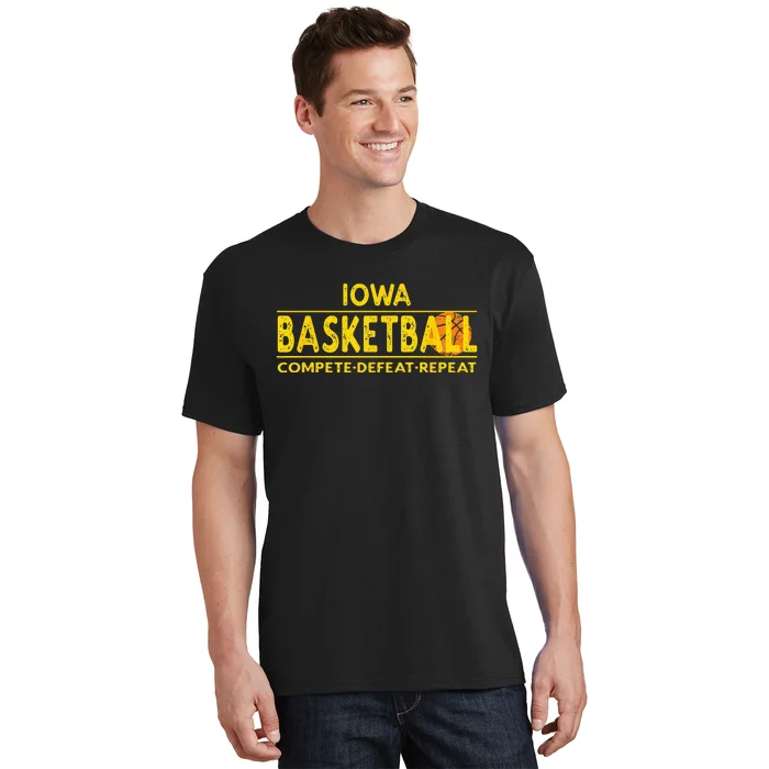 Iowa Basketball Compete Defeat Repeat T-Shirt