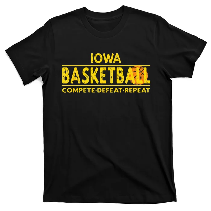 Iowa Basketball Compete Defeat Repeat T-Shirt