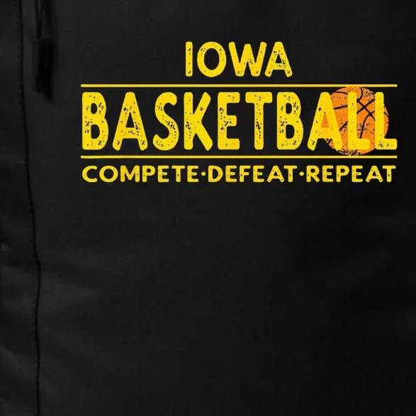 Iowa Basketball Compete Defeat Repeat Daily Commute Backpack