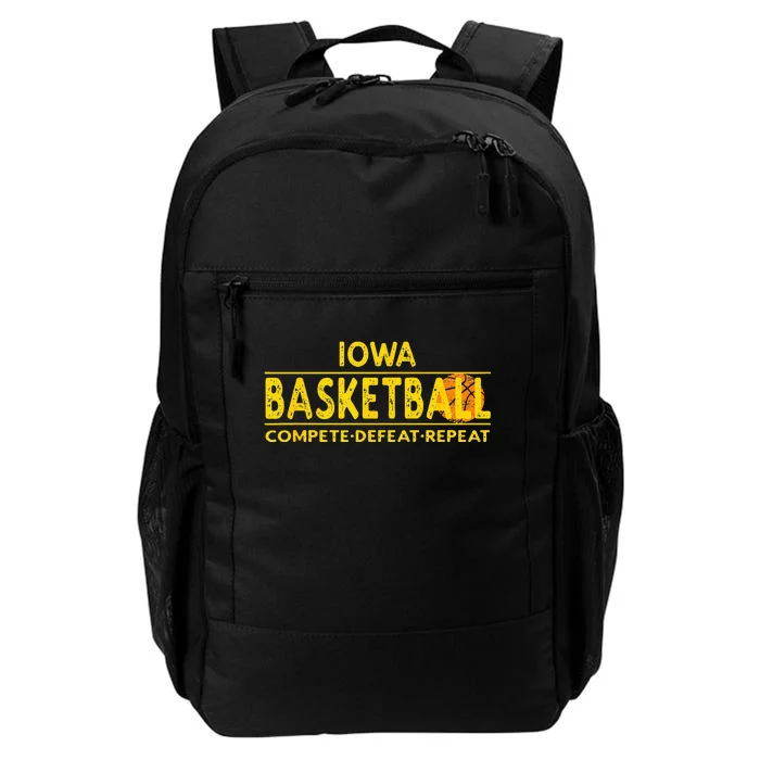 Iowa Basketball Compete Defeat Repeat Daily Commute Backpack