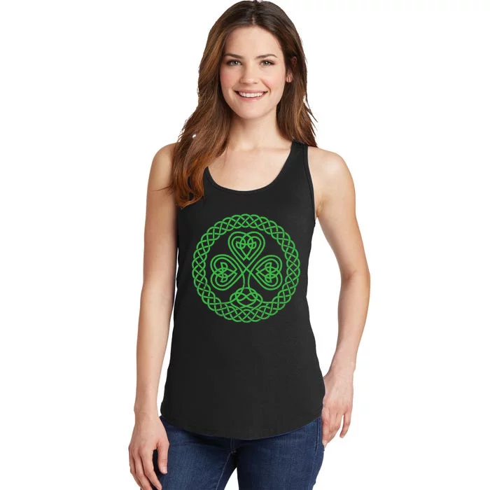 Irish Blessing Celtic Knot 4 Leaf Clover - St. Patrick's Day Ladies Essential Tank