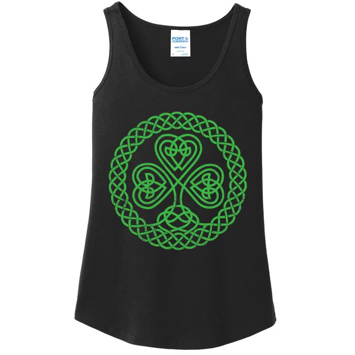 Irish Blessing Celtic Knot 4 Leaf Clover - St. Patrick's Day Ladies Essential Tank