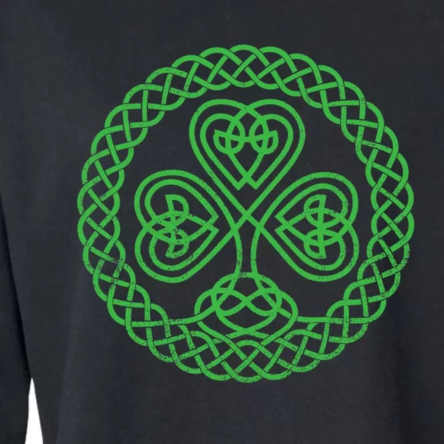 Irish Blessing Celtic Knot 4 Leaf Clover - St. Patrick's Day Cropped Pullover Crew