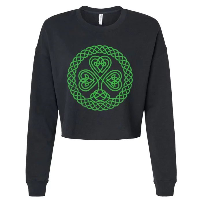 Irish Blessing Celtic Knot 4 Leaf Clover - St. Patrick's Day Cropped Pullover Crew