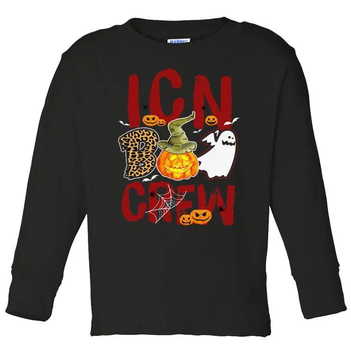 Icn Boo Crew Halloween Infection Control Nurse Match Toddler Long Sleeve Shirt