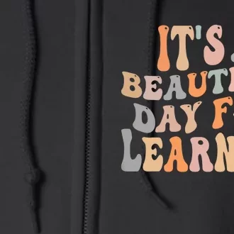 Its Beautiful Day For Learning Retro Teacher Students Women Full Zip Hoodie