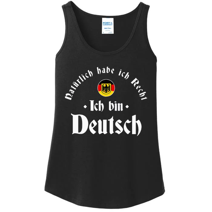 Ich bin Deutsch Funny Germany Roots German Heritage Ladies Essential Tank