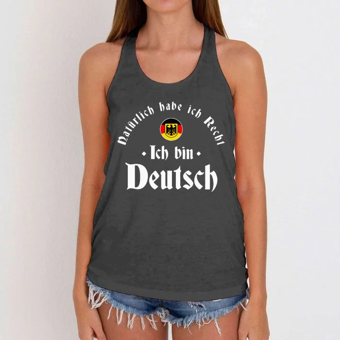 Ich bin Deutsch Funny Germany Roots German Heritage Women's Knotted Racerback Tank