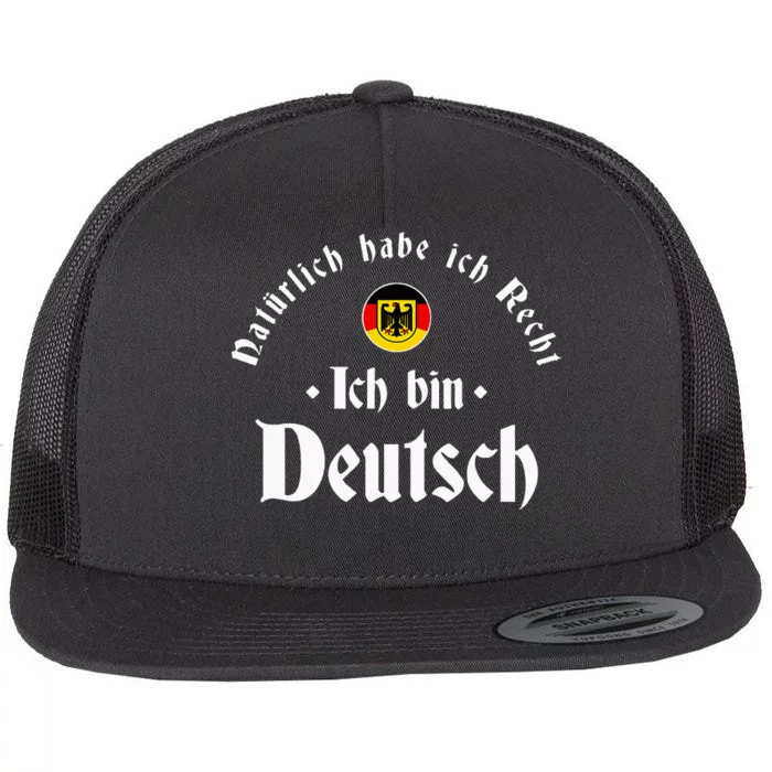 Ich Bin Deutsch Funny Germany Roots German Heritage Flat Bill Trucker Hat